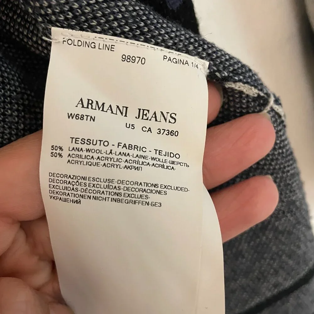 Armani Jeans Wool Blend Statement Cardigan (Rare Find), Size M (42 IT / 8 US) - Picture 4 of 6